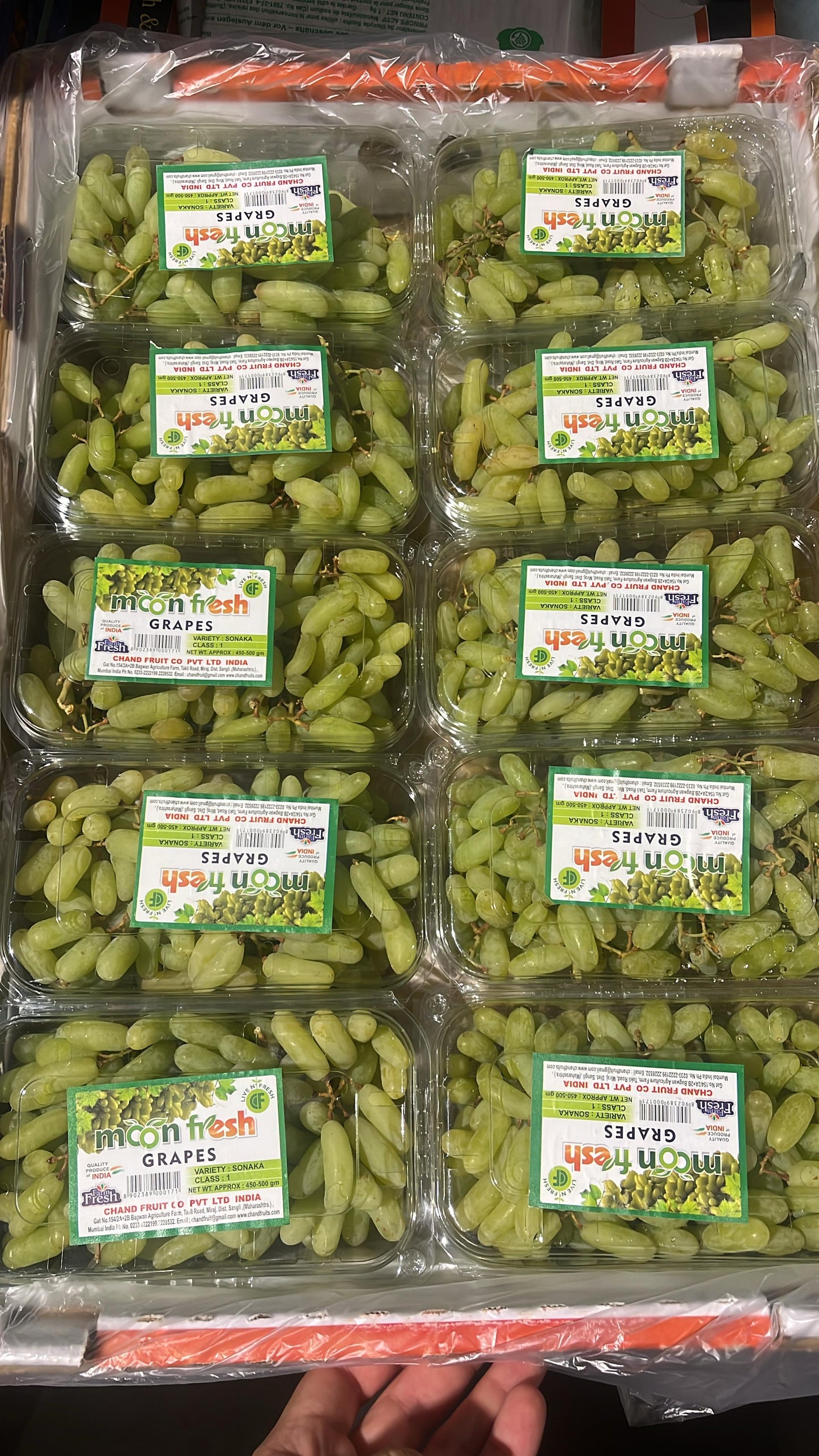 Grapes green India pct عنب اخضر بكت